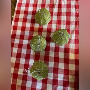 Set of 4 beaded ornaments